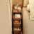 Narrow Solid Wood Nightstand with 2 Drawers-285118320-283522417