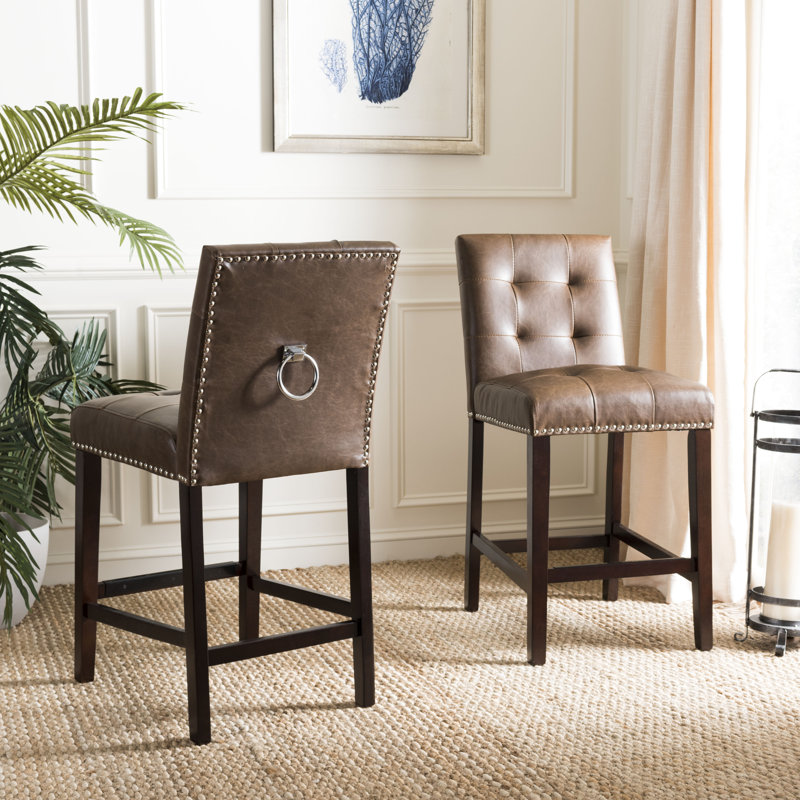 Tabouret de bar et de comptoir Audrick, Tabouret de comptoir (assise de 24 po de hauteur), Brun