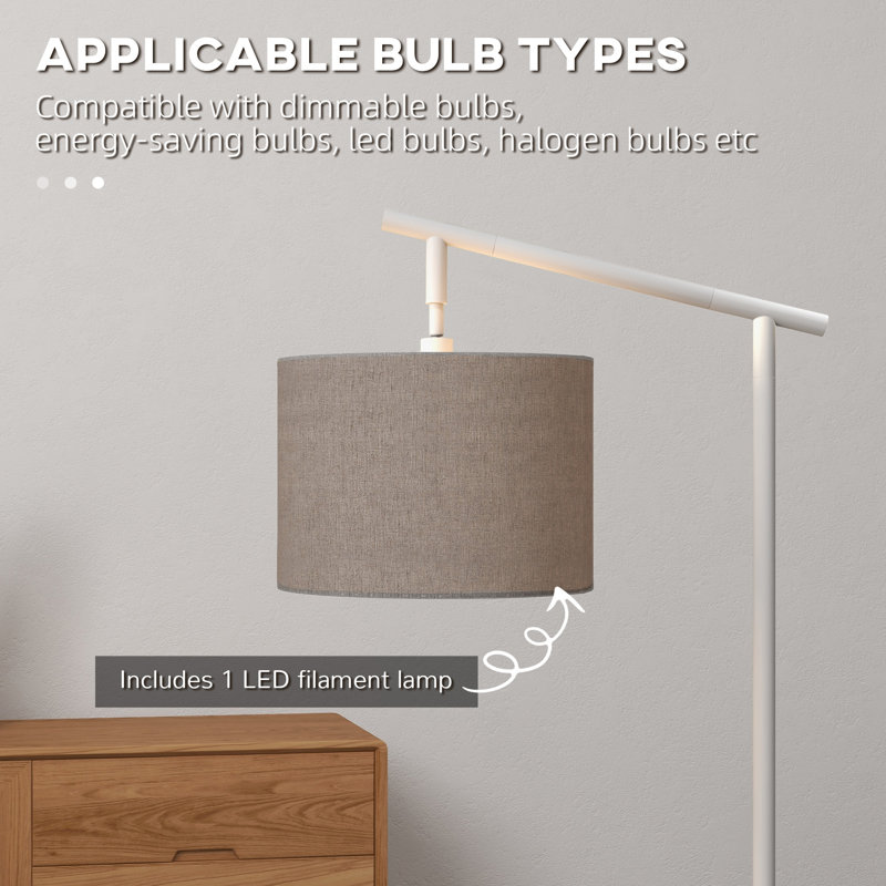 Abdelrahman 165cm Floor Lamp, Grey