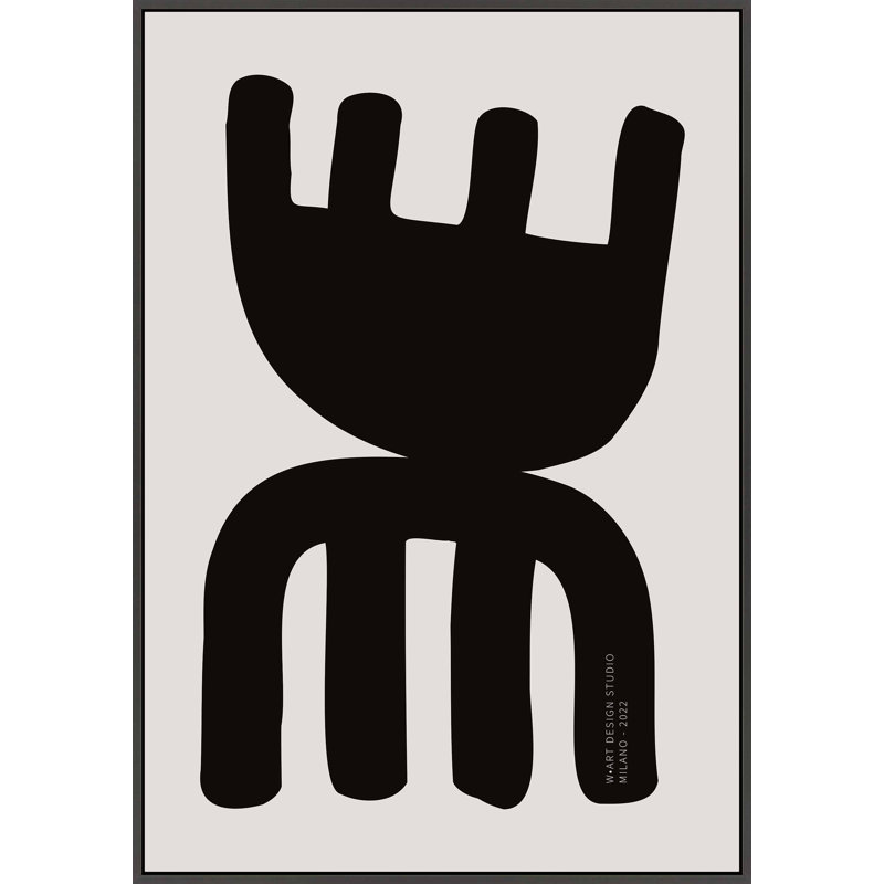 «Celinka Modern Primitive 1» par Romina Gadler - Art mural encadré, Toile encadrée noire, H 38 po x l 26,5 po x P 1,25 po