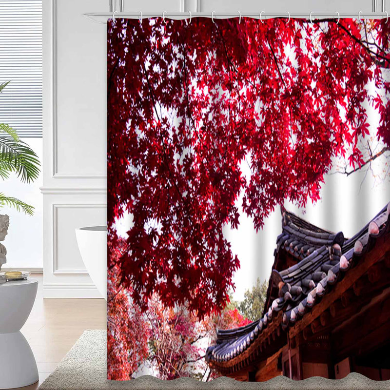 Magnifique rideau de douche d'automne avec 12 crochets, L 72 po x l 72 po