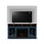 Meuble télé 74 po pour téléviseur de 85 po ou moins, assemblage minimal, denim bleu et finition whisky-1219526211
