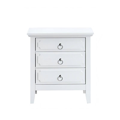 Hammond 3 Drawer Nightstand White