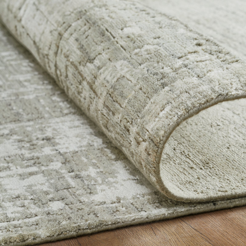 Tapis taupe tissé à la main Kaiser, Rectangle 8 pi 6 po x 11 pi 6 po