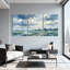 Plantes et fleurs, aquarelle, paysage, ciel, nuages, chemin, marais, herbe, ensemble de 3 impressions sur toile-1629449045