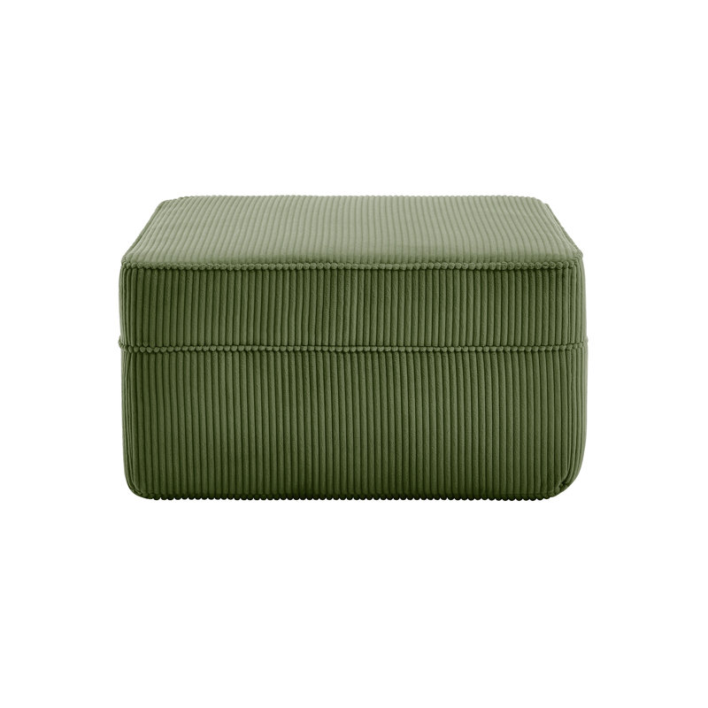 Martha Ottoman Corduroy -Green, Green