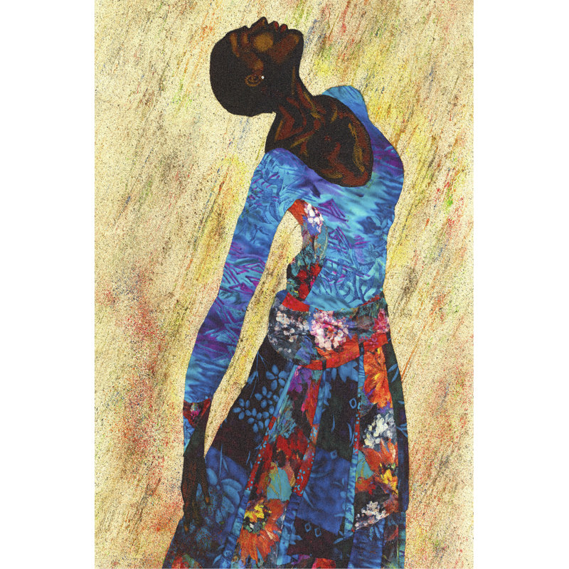 «Woman Strong IV» par Alonzo Saunders - peinture sur toile tendue, H 36 po x l 24 po