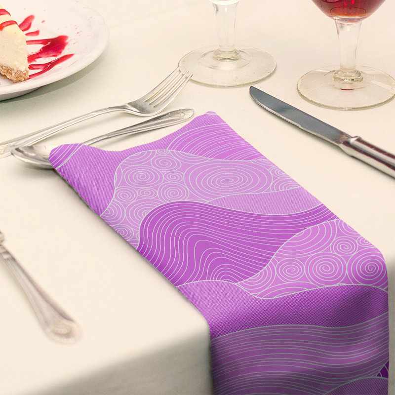 Serviette de coton à ondulations à la main, H 0,1 po x l 10 po x P 10 po, Violet, Sergé de coton