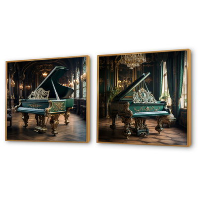 Piano Victorian Virtuoso - Music Piano Square Collage Set Of 2