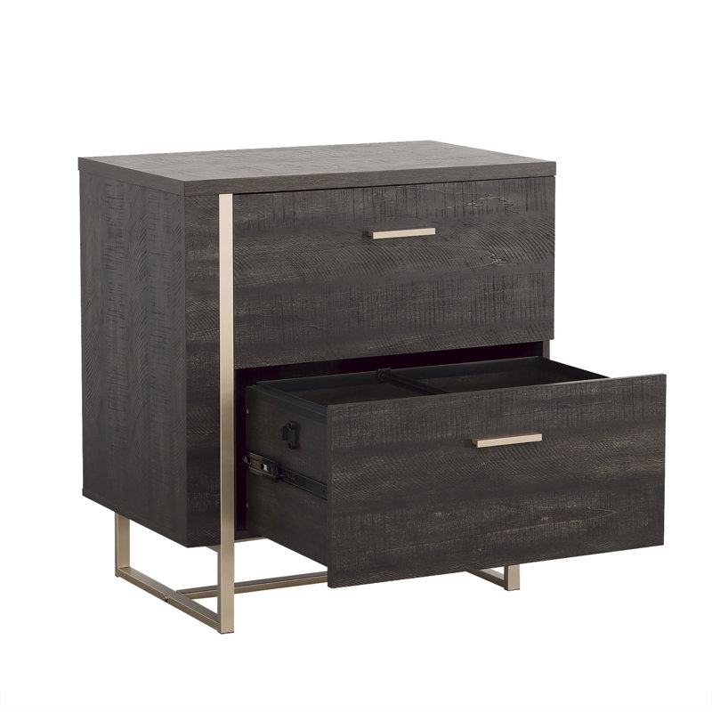 Black Finish Lateral File For Home And Office Document Management, Extension Drawer Slides Letter Legal Sizes, Compact Design Suited Small Areas, Metal Base With A Contemporary Touch, Lock To Avoid
