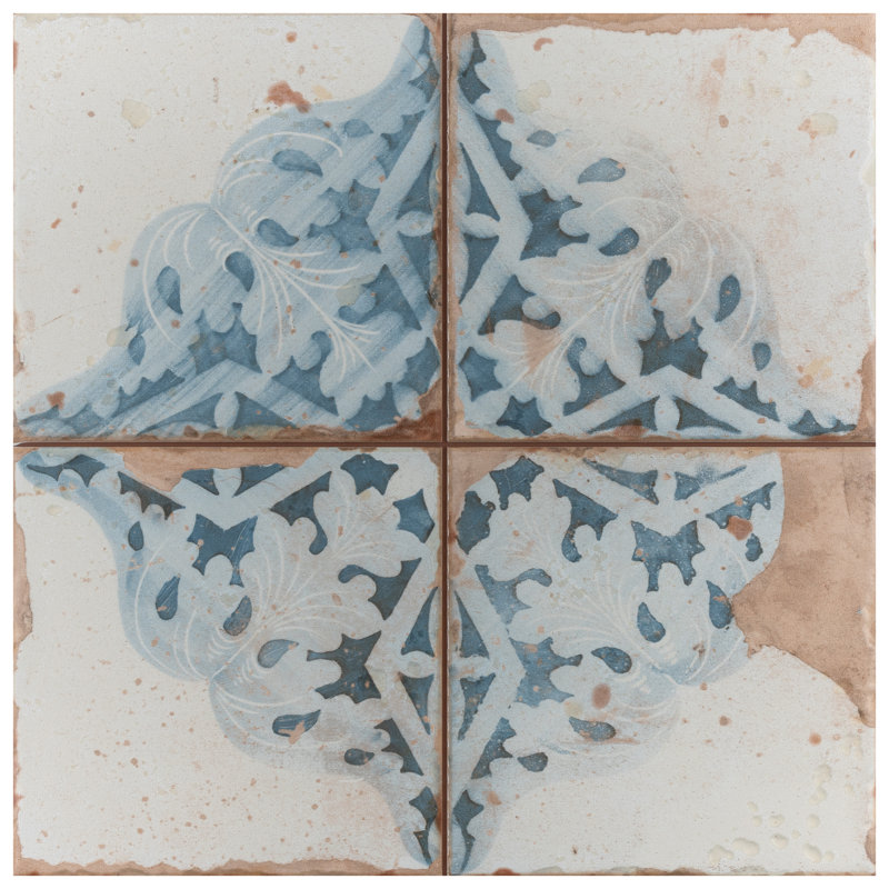 Carreau de céramique à motif pour mur et plancher de 13 po x 13 po Artisan
