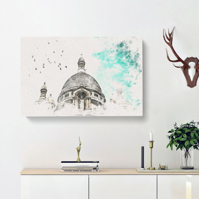 Birds Above Sacre Coeur Paris - Wrapped Canvas