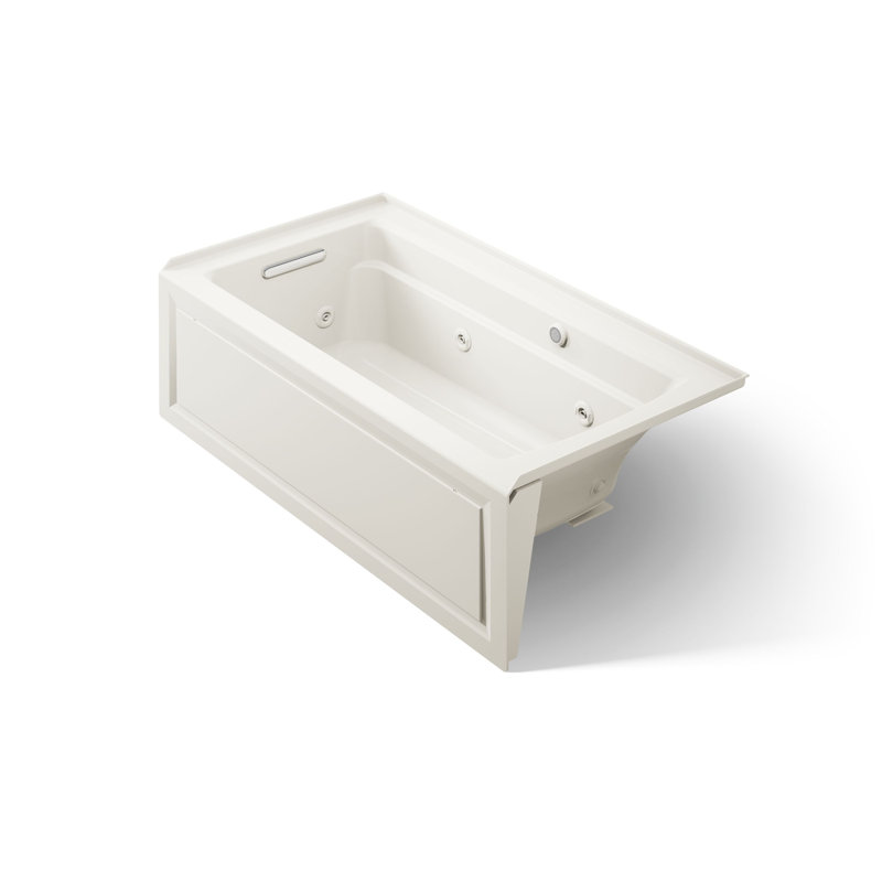 Archer® 60" x 32" Alcove Whirlpool, Left, Biscuit