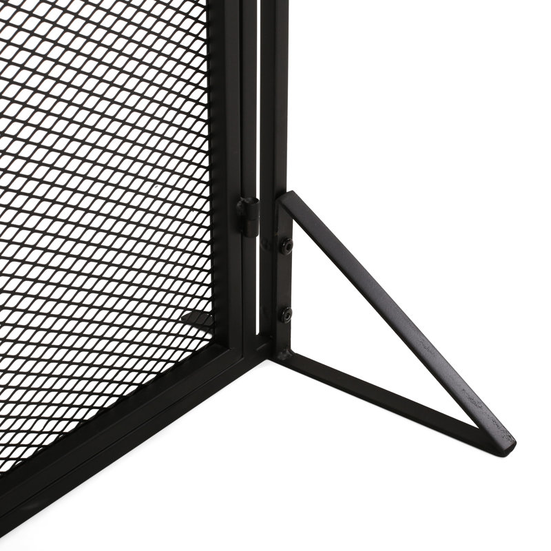 Pare-étincelles en fer noir mat - Bloque les risques d'incendie, H 30,17 po x l 39,49 po