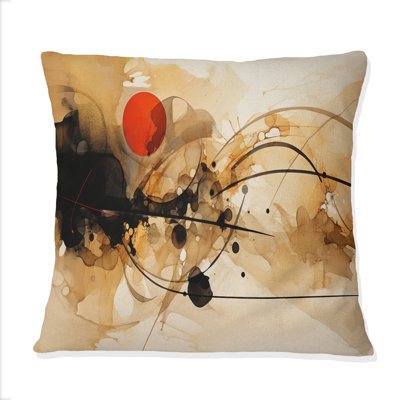 Coussin décoratif abstrait Abstract Earth Poetry In Motion Retro Waves I - Abstract Shapes