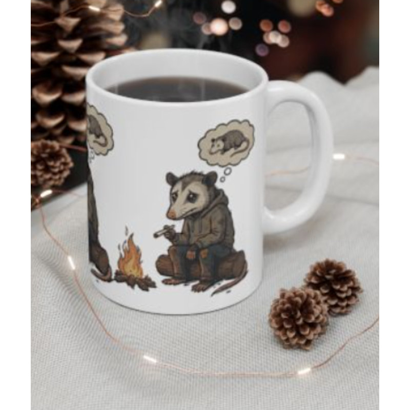 Tasse Misumerstood Possum | Drôle de tasse à café Opossum | Tasse en céramique 11 oz | Cadeau pour les amoureux des animaux