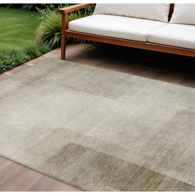 Tapis extérieur lavable kaki 10 pi x 14 pi