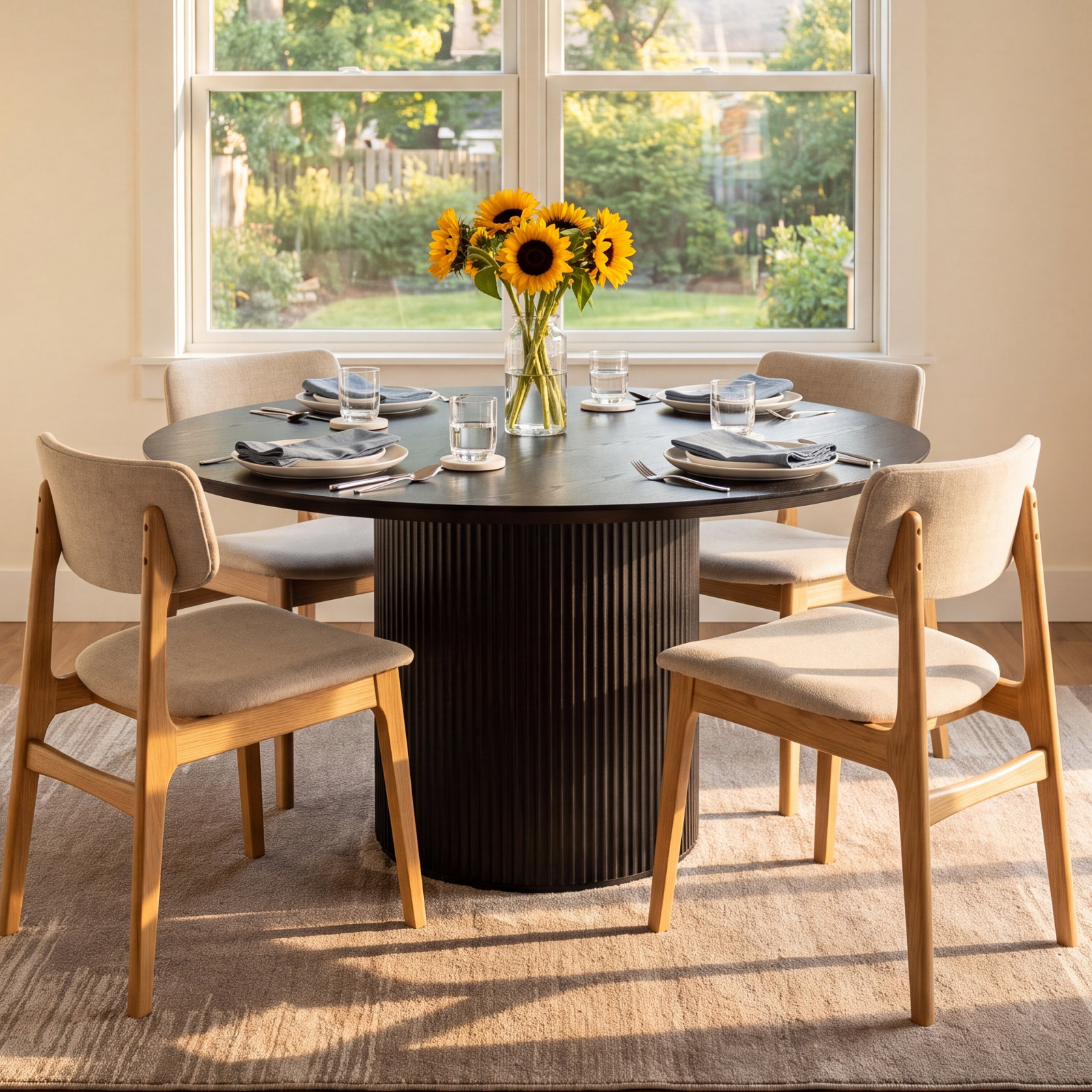 Anela 71'' Round Dining Table, Ebano