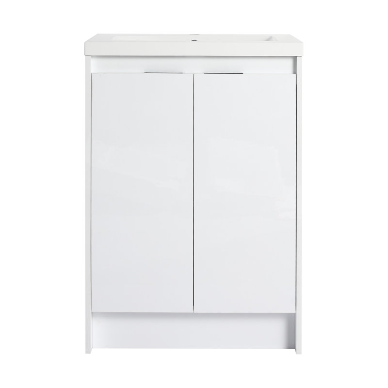 Meuble-lavabo autoportant avec lavabo en résine