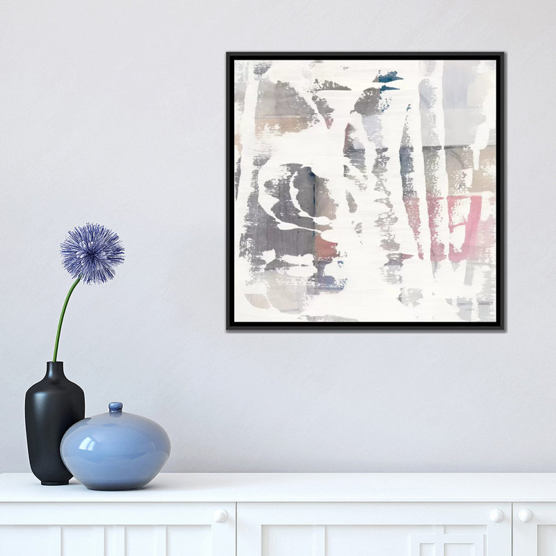 « white out », reproduction d’art sur toile, H 18 po x l 18 po x P 1,5 po, Toile avec cadre noir, Pas de tapis