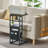 C Shaped End Table for Couch, C Shaped Side Table with Storage Bag, C Table for Sofa with 2 Storage Shelf, Black With Socket-1482084751