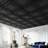LooYee 24 PCS Black Ceiling Tiles 24x24 Inch, French Style 3D Decorative Ceiling Panels 2x2Ft PVC Waterproof Washable Plastic Material Ideal for Living Room Bedroom Bathroom Garage Cover 96 Sq.Ft
