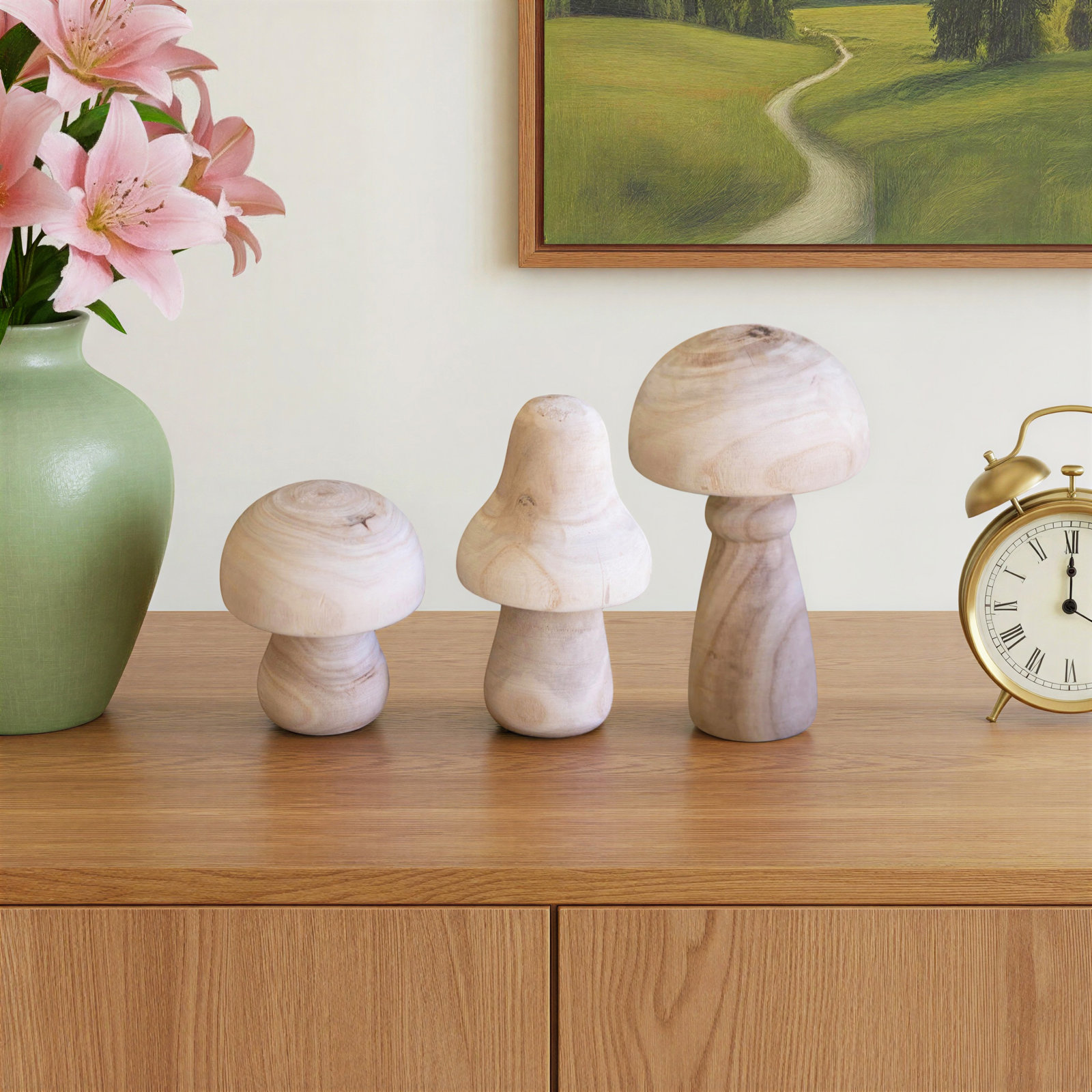 3-Piece Mushroom Sculpture