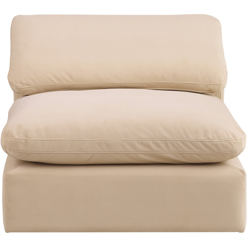 Hudaifa Velvet Armchair, Beige Velvet