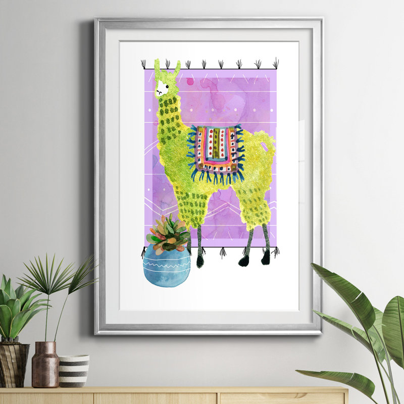«Lovely Llama IV», reproduction de photo encadrée, H 30,5 po x l 42,5 po x P 1,5 po, Argent