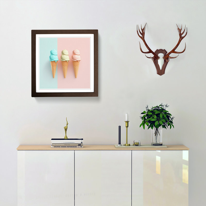Ice Cream Minimalism - Framed Print, Walnut