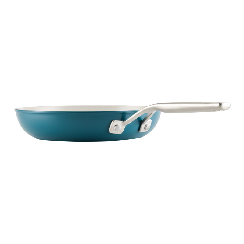 Kitchenaid Hard-Anodized Ceramic Induction Skillet, 10-Inch, Agave, Blue
