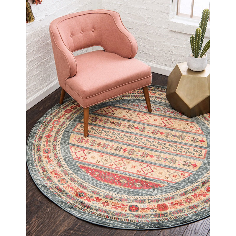 Frederica Abstract Indoor Rug, Round 6'