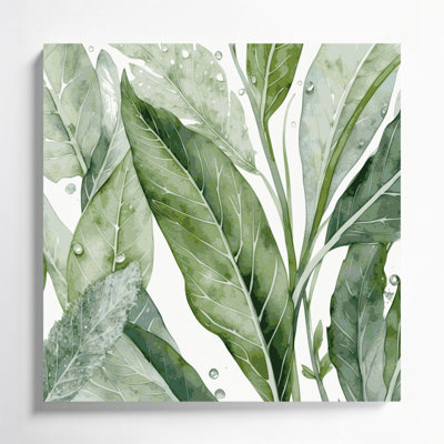 Art mural sur toile vert botanique