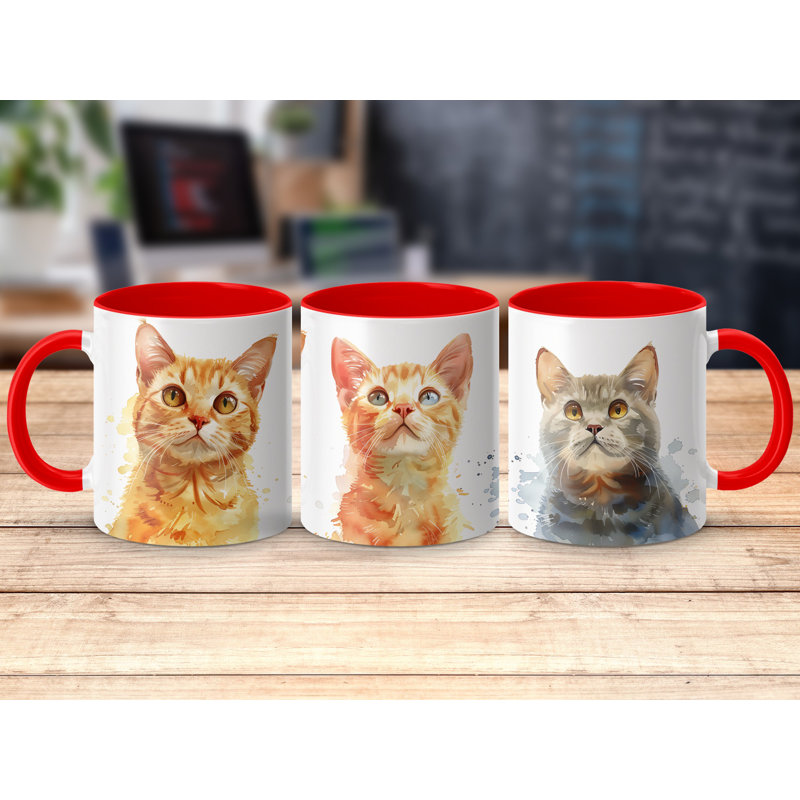 Ceramic Coffee Mug, Red, 2