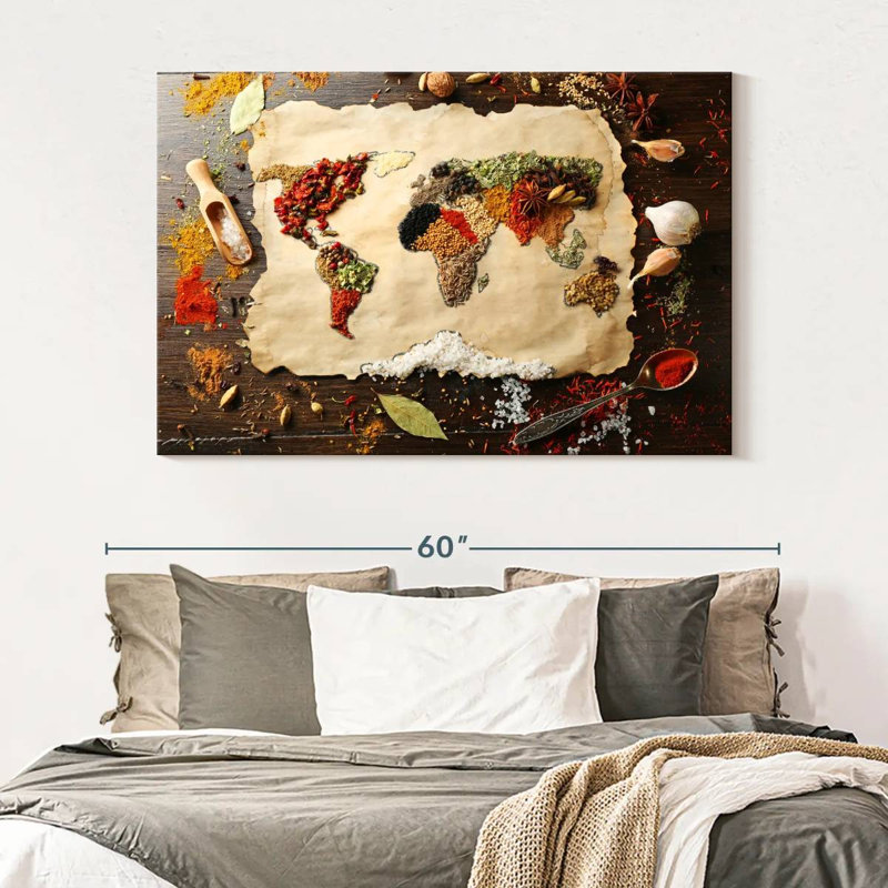 Impression «World Map», impression sur toile, H 51 po x l 34 po x P 1,25 po