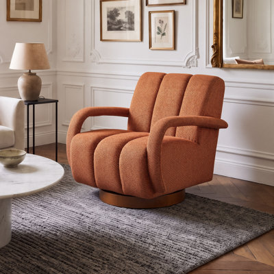 Swivel Upholstered Accent Armchair