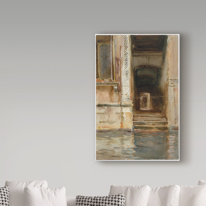 «Venetian Passageway» par John Singer Sargent, reproduction sur toile, H 24 po x l 16 po x P 2 po