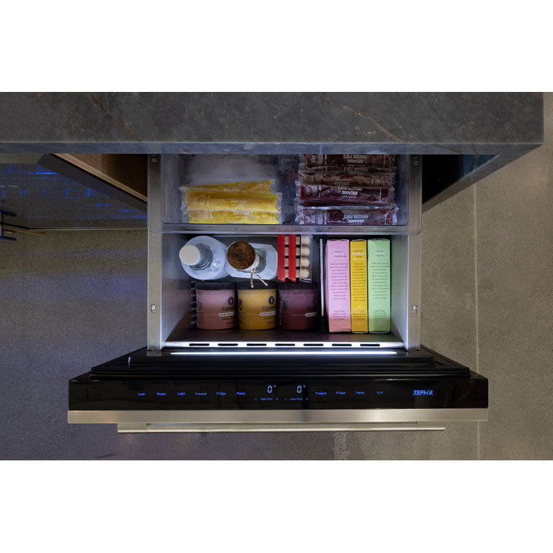 Zephyr Presrv 24" Built-In Stainless Steel Dual Zone Refrigerator Freezer Drawers