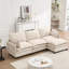 Canapé modulaire, grand canapé en U en velours, canapé rembourré confortable à 3 places avec 1 repose-pieds, 2 coussins lombaires, canapé profond pour le salon-1862323479