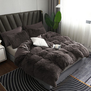 FFDC1217 Plush Shaggy Duvet Cover Set