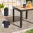 Square Patio Side Table with Metal Frame