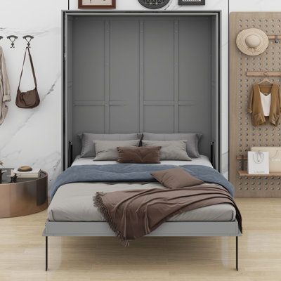 SpaceSaving Rotating Murphy Bed With Integrated Hidden Storage Racks