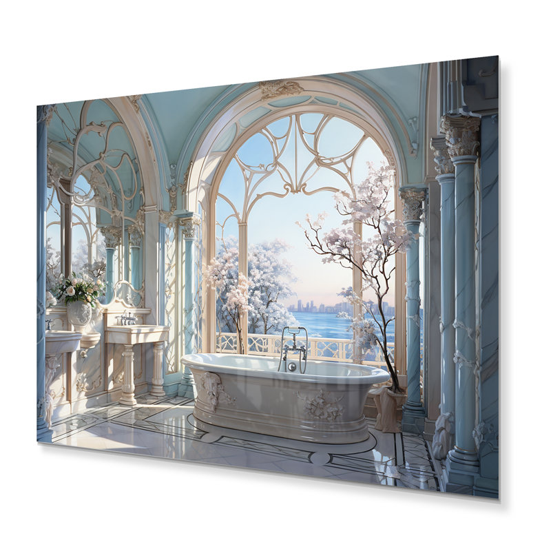 Bathroom Toilet Ethereal Elegance - Bath & Laundry Metal Wall Decor, 24" H x 32" W x 1" D