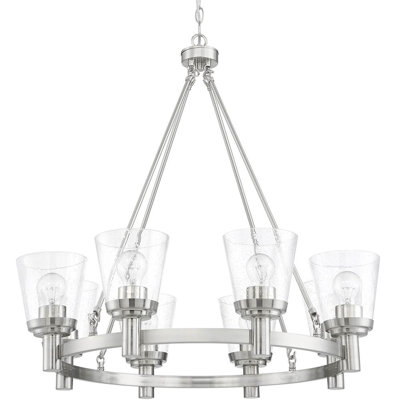 8 - Light Dimmable Wagon Wheel Chandelier