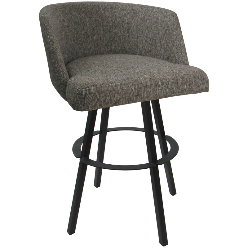 Tabouret de comptoir pivotant en métal Labawld sur base Warren, Gris / gris