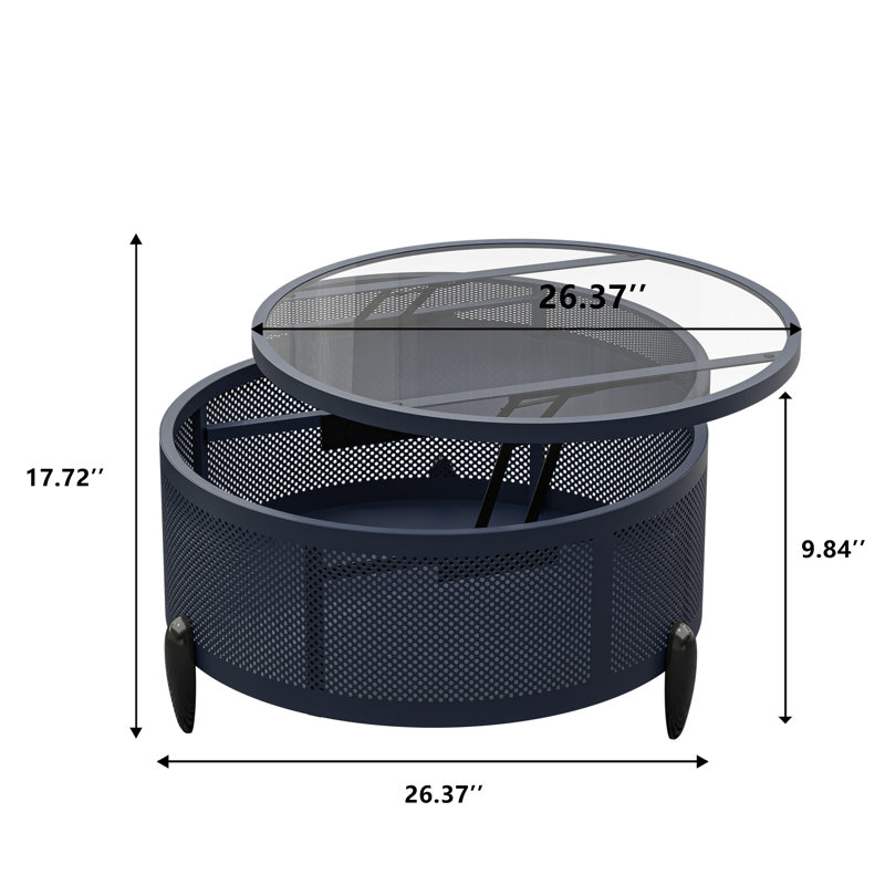 Table basse à plateau relevable, table relevable à hauteur réglable pour le salon, structure en métal robuste, mécanisme de levage facile
