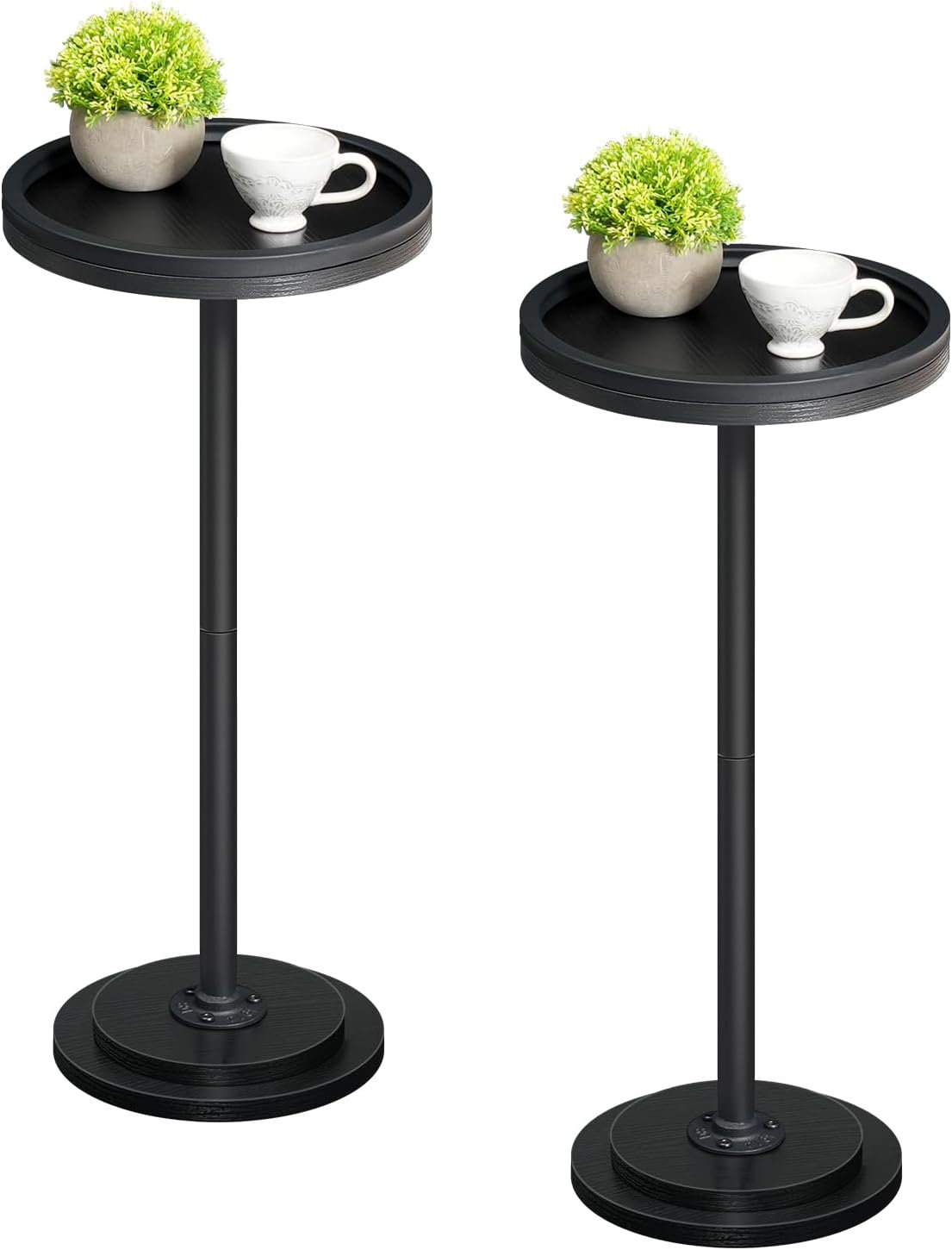 Latitude Run® Set Of 2 Round Pedestal Side Tables For Small Spaces ...