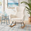 Chaise berçante beige Teddy à bascule
