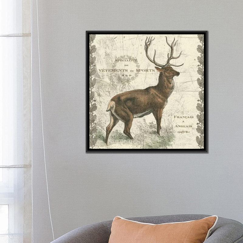 Elk, impression sur toile tendue Regal, H 26 po x l 26 po x P 1,5 po, Toile tendue, Pas de tapis