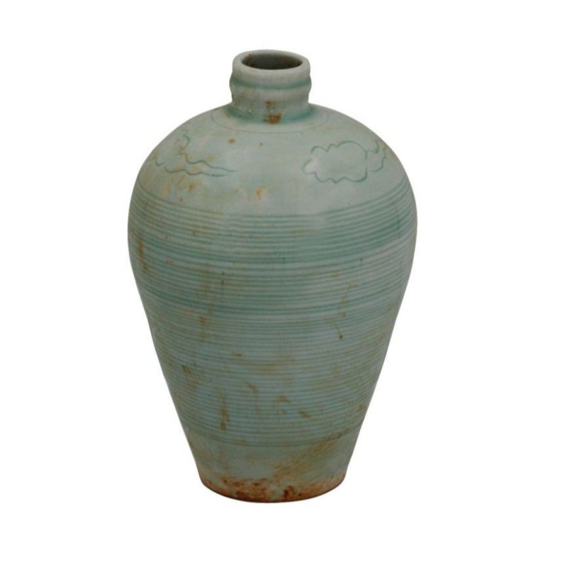 Vase de table en porcelaine 7,5 po Green